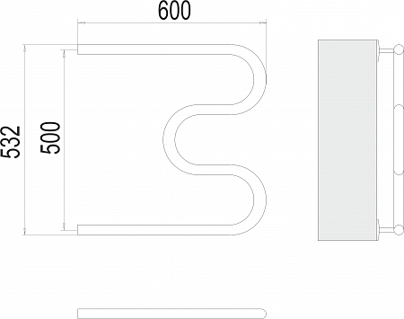 М-обр AISI 32х2 500х600 Полотенцесушитель  TERMINUS Стерлитамак - фото 3