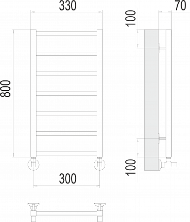 Контур П7 300х800 Полотенцесушитель  TERMINUS Стерлитамак - фото 3