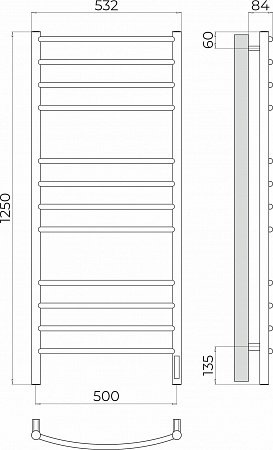 Классик П12 500х1250 Электро (quick touch) Полотенцесушитель TERMINUS Стерлитамак - фото 3