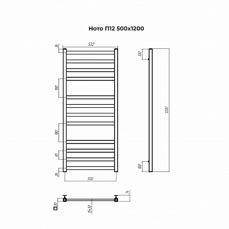 Ното П12 500х1200 Полотенцесушитель TERMINUS Стерлитамак - фото 3