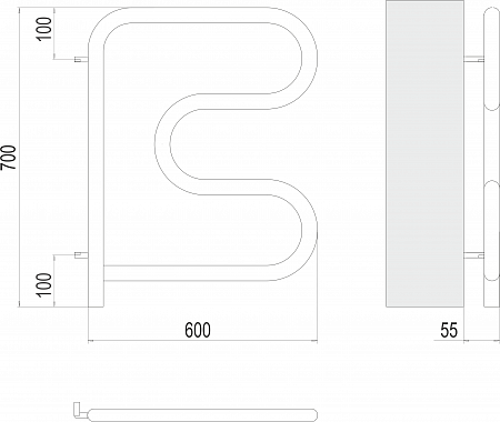 Электро 25 F-обр 600х600 поворотный Полотенцесушитель TERMINUS Стерлитамак - фото 3