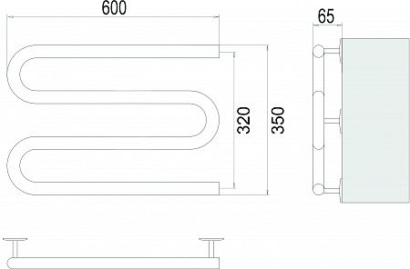 Электро 25 М-обр 600х350 Полотенцесушитель  TERMINUS Стерлитамак - фото 3