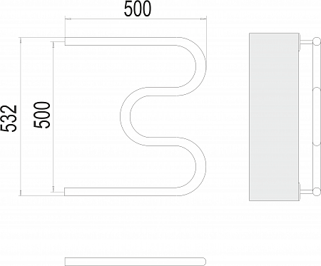 М-обр AISI 32х2 500х500 Полотенцесушитель  TERMINUS Стерлитамак - фото 3