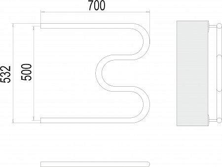 М-обр AISI 32х2 500х700 Полотенцесушитель  TERMINUS Стерлитамак - фото 3