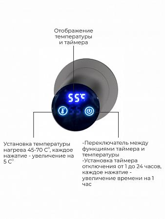 Аккорд П5 500х800 электро Полотенцесушитель TERMINUS Оружейная сталь Стерлитамак - фото 4
